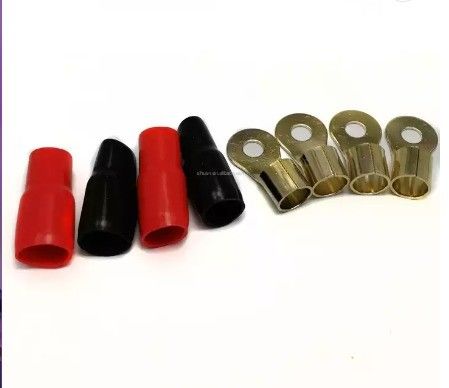 1/0 AWG Tinned Copper Lugs Ring Terminals Connectors With Heat Shrink