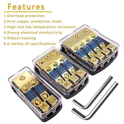 Compact 12V Mini ANL AFS Fuse Holder For Car Boat Audio System Gold Plated Connectors