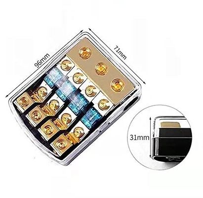 Compact 12V Mini ANL AFS Fuse Holder For Car Boat Audio System Gold Plated Connectors