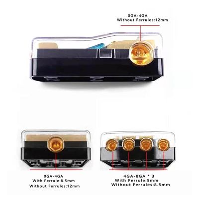 Compact 12V Mini ANL AFS Fuse Holder For Car Boat Audio System Gold Plated Connectors