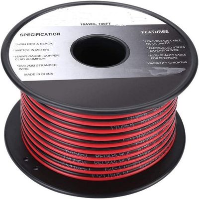 Flexible Wire Ext 2pin 2 Color Red Black Cable for LED Strips Extension Electrical Wire