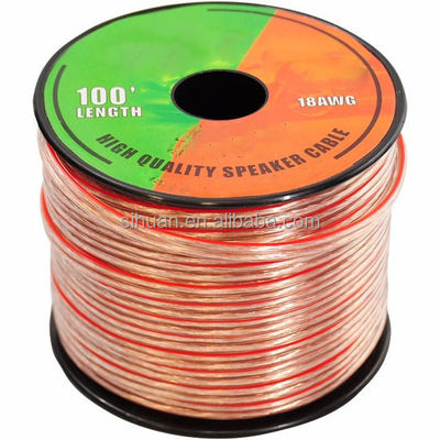 10AWG 10/2 Gauge Car Home Audio Speaker Wire with Super Clear Flexible Transparent PVC Jacket and Tinned CCA Inner Conductor