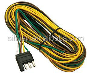 2.8X Outer Diameter 4c 18AWG Bonded Trailer wire Cable With Plug Bare Copper Conductor