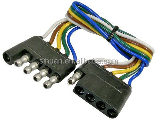 2.8X Outer Diameter 4c 18AWG Bonded Trailer wire Cable With Plug Bare Copper Conductor