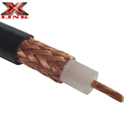 Low Attenuation RG213 Coax Cable 50 Ohm With PVC Jacket And Bare Copper Braid Shielding