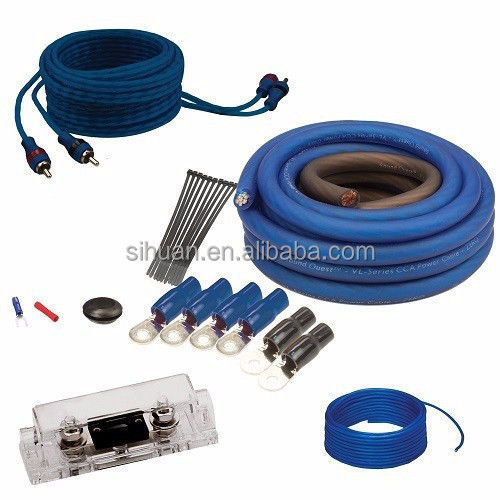 4awg Amp Installation Cable Kit 2500W Car Audio Cables Kit with Bare Copper Conductor