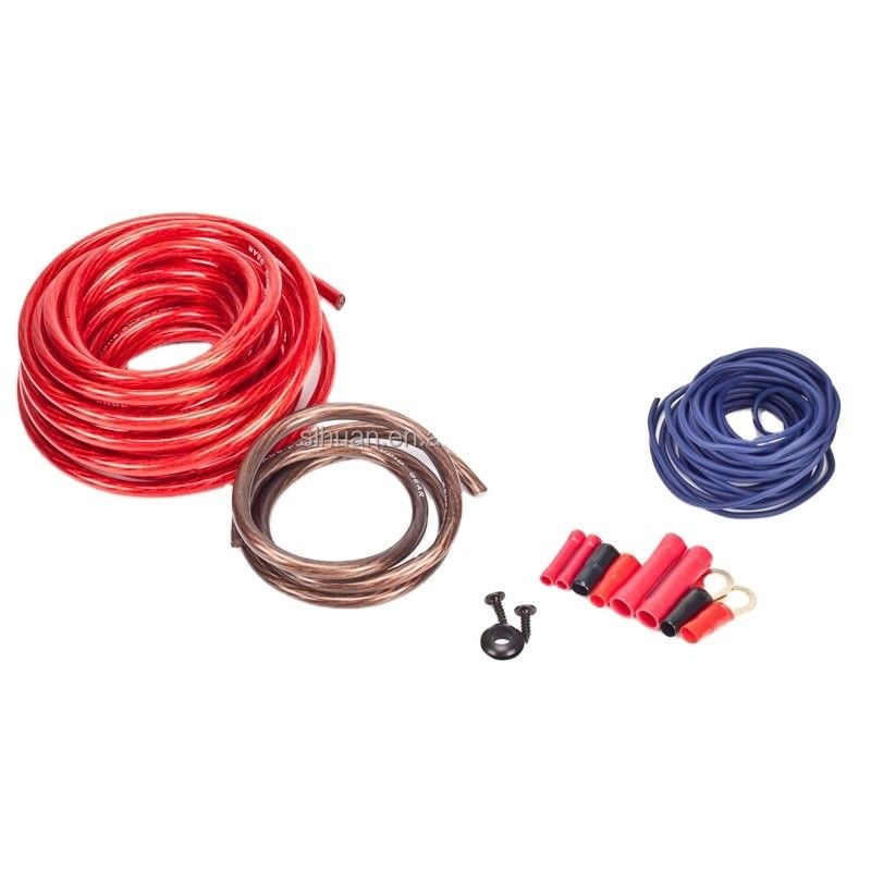 8 Gauge Copper Conductor PVC Jacket Amplifier Installation Wiring Kit for Audio Systems